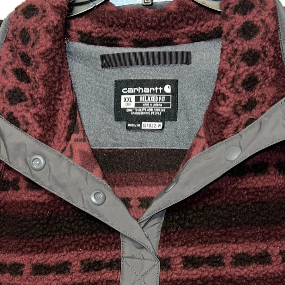 Carhartt Maroon and Black Patterned Women's Sweater - Picture 7 of 7